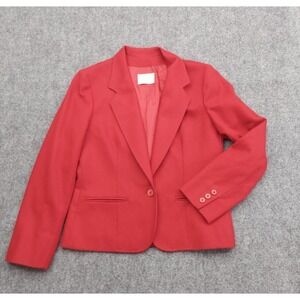 Vtg Pendleton‎ Blazer Womens 10 Red Single Button Wool Jacket Career USA Made